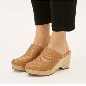 Everlane Woven Leather And Wood The Clogs Size 6 Chunky Platform Lagenlook